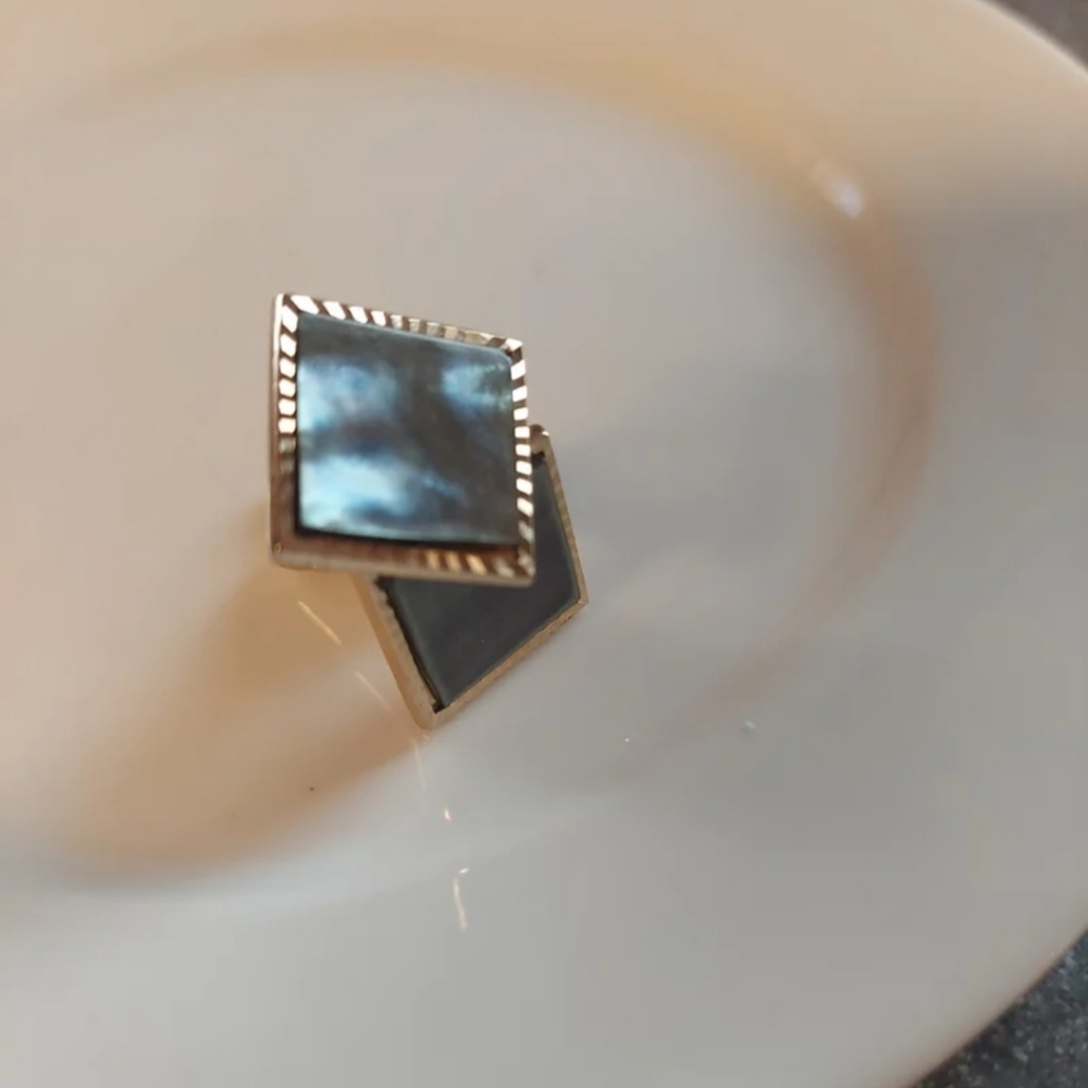 VINTAGE ANSON MOTHER OF PEARL GOLDTONE CUFFLINKS 4TH GEN OWNED EUC LIKE NEW